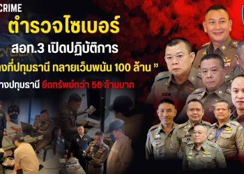 ตำรวจไซเบอร์ทลายเว็บพนัน 100 ล้านกลางปทุมธานี รวบผู้รับผลประโยชน์ พร้อมยึดทรัพย์กว่า 56 ล้าน