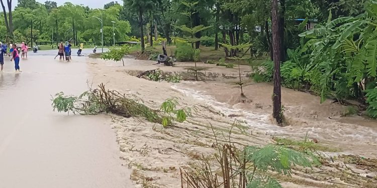 ชัยภูมิอ่วมน้ำป่าไหลบ่าทะลักถนน นาข้าวของชาวบ้านเสียหายกว่า 500 ไร่