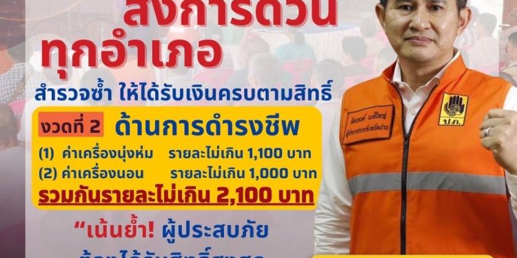 ผู้ว่าฯ น่านสั่งด่วน! สำรวจซ้ำ – เตรียมจ่ายเยียวยาน้ำท่วม “วิภา” งวด 2 เงินเยียวยาด้านการดำรงชีพ ค่าเครื่องนุ่งห่ม ไม่เกิน 1,100 บาท/คน ค่าเครื่องนอน ไม่เกิน 1,000 บาท/คน