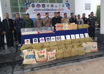 เลขา ป.ป ส. นำทีมแถลงผลปฏิญัติการ “ตัดไฟแต่ต้นลม ครั้งที่5” ยึดทรัพย์ 27 ล้าน เผยผู้ผลิตผู้ค้าหลบหนีไปเพื่อในบ้าน 240ราย บินถกจีน ล่าตัว “จะลอโบ-วีระ” ตามหมายจับมารับโทษ