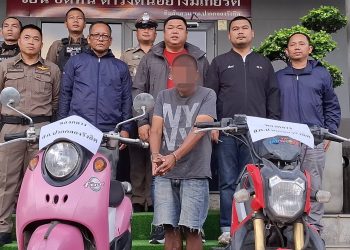 ปทุมธานี ตร ปากคลองรังสิต รวบนายแบงค์ ตระเวนเดินลักจยย.เดือนเดียว 4 คัน