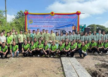 เทศบาลตำบลเด่นชัย “ประกอบพิธี”ยกเสาเอก เสาโท และพิธีวางศิลาฤกษ์อาคารสำนักงานเทศบาลตำบลเด่นชัย (แห่งใหม่)