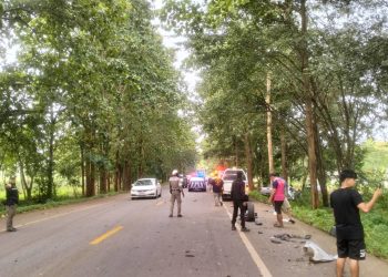 กาญจนบุรี – ชนกันยับทั้งป้ายแดง ป้ายสวยช่วยอะไรไม่ได้!! ชิ่งแข่งกับพายุเจอฝนตกถนนลื่นชนกันยับ 4 คัน เจ็บ 5 ดับ 1 ราย