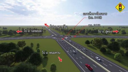กาญจนบุรี - กรมทางหลวงเร่งพัฒนา เส้นทางจารจร 4 ช่องจารจรเชื่อมต่อกาญจนบุรี - สุพรรณบุรี เพื่อความสะดวกแก่ผู้ใช้เส้นทาง ด้านการขนส่งสินค้าและท่องเที่ยว 12 กาญจนบุรี – กรมทางหลวงเร่งพัฒนา เส้นทางจารจร 4 ช่องจารจรเชื่อมต่อกาญจนบุรี – สุพรรณบุรี เพื่อความสะดวกแก่ผู้ใช้เส้นทาง ด้านการขนส่งสินค้าและท่องเที่ยว