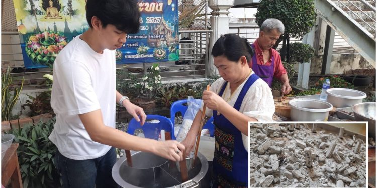 ปทุมธานี ขนก๋วยเตี๋ยวเป็ด 400 ชามออกโรงทานแก้บนไอ้ไข่วัดบึงบาฯหลังค้าขายดีแถมได้โชคก้อนโต ถวายจักรยานไก่ปูนปั้นแก้บนไอ้ไข่หลังรับโชค