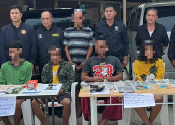 กาญจนบุรี – ตร.ภาค 7 ร่วมกับ ตร.ชุดสืบสวนจังหวัดกาญจน์บุกทลายคอกม้า! รวบ 5 ผู้ต้องหาพร้อมของกลางมูลค่ากว่า 5 ล้านบาท