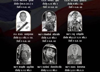 กองทัพไทย สดุดี 9 ทหาร สละชีพปกป้องและ ทวงคืน แผ่นดินไทย