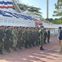 สมาชิกกองอาสารักษาดินแดนเบตงซักซ้อมการสวนสนามพิธีวันคล้ายวันสถาปนากองอาสารักษาดินแดนครบรอบปีที่ 72