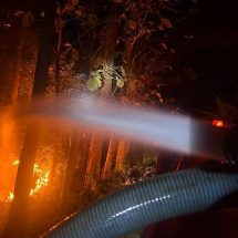 ระทึกกลางดึก ! นายก ทต.สอง มอบให้จนท.พร้อมรถดับเพลิงฯเข้าสกัดไฟไหม้สวนสักบริเวณหน้าโรงเก็บพัสดุ ม. 6 ต.บ้านกลาง อ.สองฯ