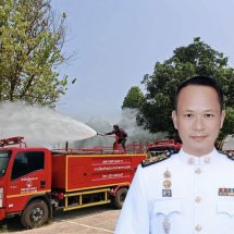 ว่าที่ พ.ต.ต.วรเมธ ธรรมจันตา นายกเทศมนตรีตำบลหงาว ขานรับคำสั่ง ผู้ว่าเชียงราย และนายอำเภอเทิง ปล่อยแถวขบวนรถน้ำร่วมกิจกรรม Chiangrai Fresh Air สร้างความชุ่มชื้นฉีดพ่นละอองน้ำลดค่าฝุ่นพร้อมกันทั้งจังหวัดเชียงราย