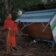 ปราจีนบุรี พายุหอบกุฏิพระพังเสียหาย 5 หลัง