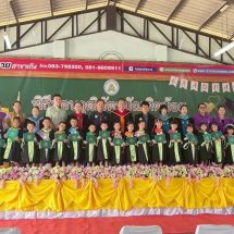 พ.ต.ต.วรเมธ ธรรมจันตา นายก ทต.หงาว เป็นประธานพิธีมอบวุฒิบัตรบัณฑิตน้อยนักเรียนชั้นอนุบาล และนักเรียนที่ร่วมแข่งขันเชียงรายเกมส์