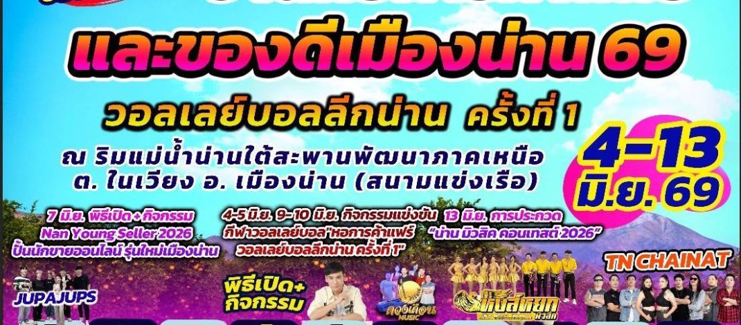 น่าน-หอการค้าน่านเตรียมจัด ‘หอการค้าแฟร์และของดีเมืองน่าน 69’ย้ำงานแฟร์ไม่ใช่เพียงการค้า แต่คือ “พื้นที่สร้างโอกาสผู้ประกอบการท้องถิ่น–เยาวชนเมืองน่าน”