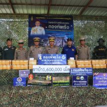 สน.เรือรัตนวาปี นรข.เขตหนองคาย ร่วมกับหน่วยงานความมั่นคงในพื้นที่ แถลงข่าวการจับกุม 2 หนุ่ม ยึดยาบ้าล็อต ใหญ่ 1,6 ล้านเม็ด