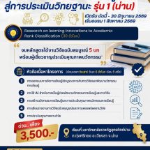 หลักสูตรยอดฮิต รุ่นที่ 1 จังหวัดน่าน เปิดแล้ว!“การวิจัยนวัตกรรมการเรียนรู้ สู่การประเมินวิทยฐานะยกระดับครูมืออาชีพ”