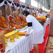 กาญจนบุรี – จัดพิธีบำเพ็ญกุศล ในวาระครบ 7 วัน (สัตตมวาร) แห่งการสิ้นพระชนม์ ถวายเป็นพระกุศลแด่สมเด็จพระเจ้าลูกเธอ เจ้าฟ้าพัชรกิติยาภา นเรนทิราเทพยวดีกรมหลวงราชสาริณีสิริพัชร มหาวัชรราชธิดา