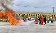 นครนายก – เจ้าอาวาสพาญาติโยมซ้อมการดับไฟ