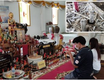 ปทุมธานี 2ผู้ศรัทธาเร่งแก้บนไอ้ไข่วัดบึงบา หลังสมหวังทั้งงาน-โชคลาภ