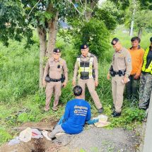 จับคาเกาะกลางถนนสายเอเชีย หัวขโมยนั่งขุดดิน ยาว 30 เมตรตัดสายไฟขาย พบอุปกรณ์เพียบ–ยาบ้า 7 เม็ด