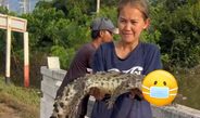 ปราจีนบุรี สาวโพสต์ภาพจับจระเข้ได้
