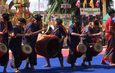 ชัยภูมิ ชาวบ้านเป้าจัดมหกรรมแข่งเส็งกลองยาวโบราณ ประเพณีออกพรรษาคึกคัก