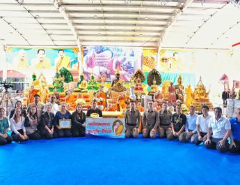 กาฬสินธุ์ “ หลวงปู่ศิลา ” มอบเงินปรับปรุงภูมิทัศน์ สภ.เมืองกาฬสินธุ์ 100,000 บาท