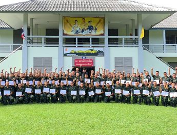 (สุรินทร์) ผบ.มทบ.25 มอบใบประกาศเกียรติบัตรให้กับทหารกองประจำการปลดประจำการ รุ่นปี2567 ผลัดที่ 2