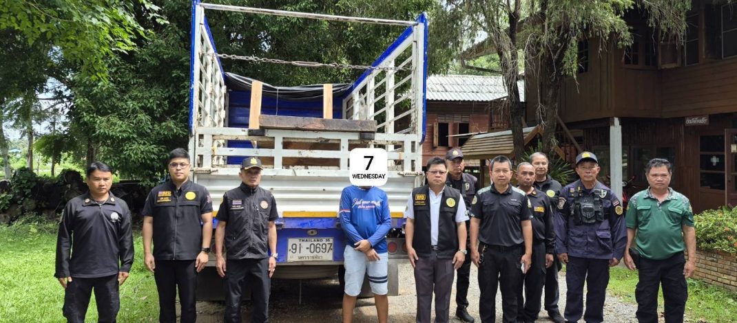 สจป.3 แพร่สั่งเข้ม ให้ชุดปฏิบัติการพิเศษป่าไม้ สจป.ที่ 3 แพร่ สนธิกำลังจับกุมผู้ต้องหา รถยนต์กระบะ พร้อมไม้มะค่าโมง ส่งดำเนินคดี